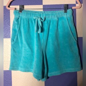 NWOT Electric & Rose French Terry DrawstringShorts in Vintage Pacific Blue -Sz S